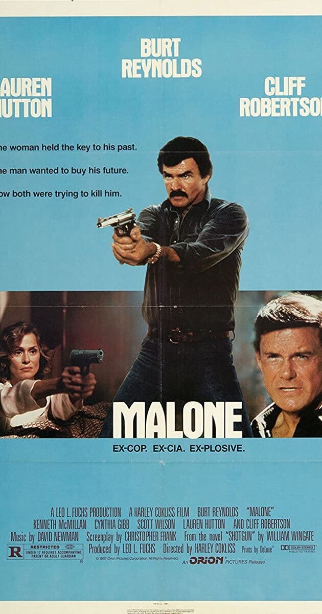 Malone DVD - (1987) - Burt Reynolds, Kenneth McMillan, Cynthia Gibb, Lauren Hutton, Cliff Robertson
