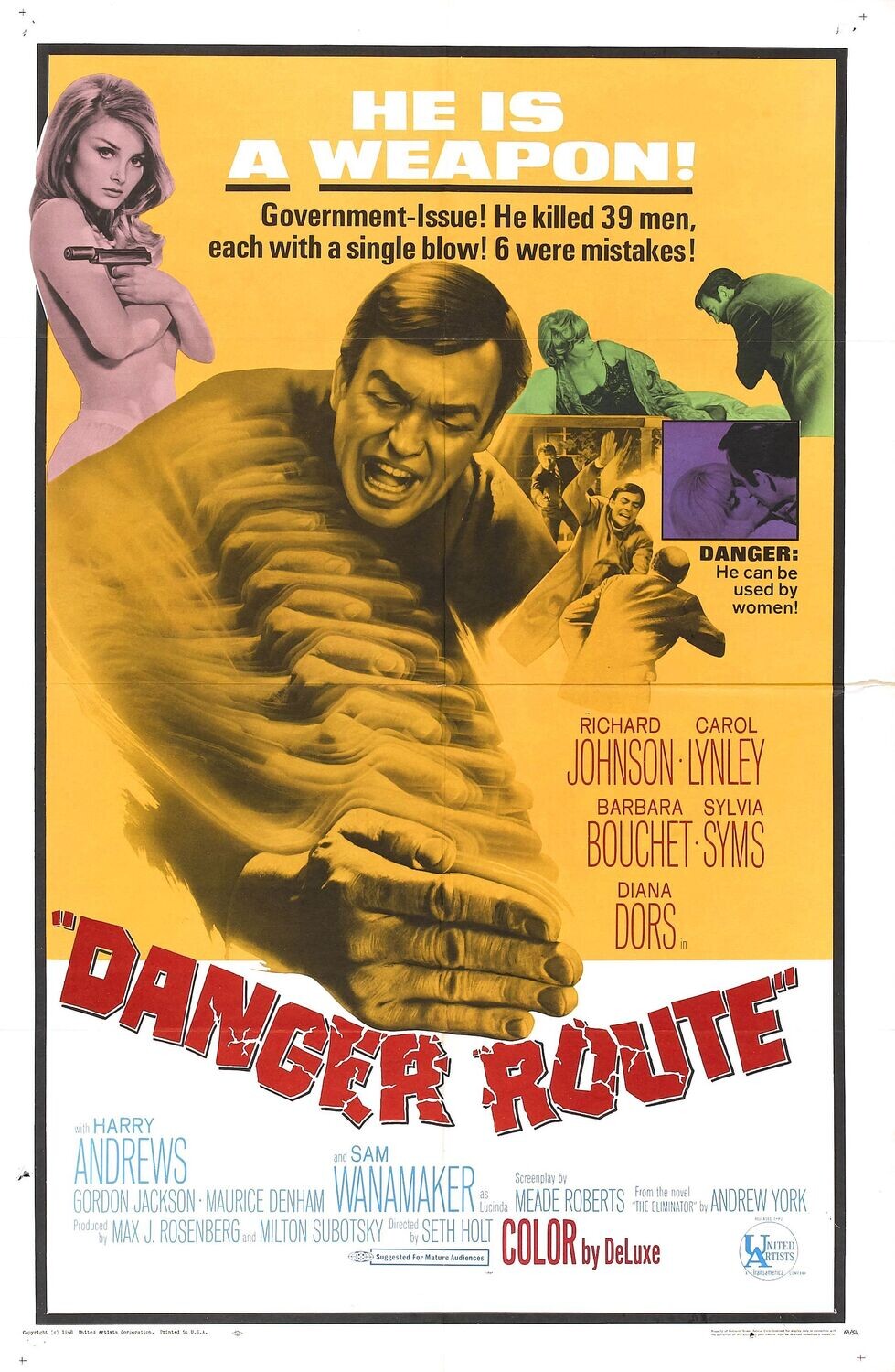 Danger Route  DVD - (1967) -   Richard Johnson, Carol Lynley, Barbara Bouchet, Sylvia Syms, Gordon Jackson
