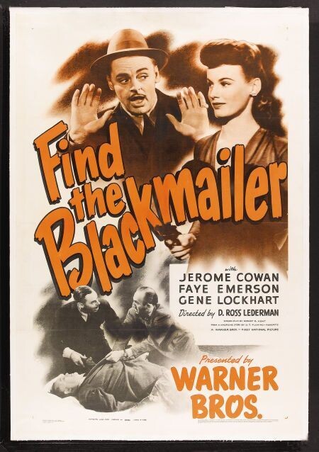 Find The Blackmailer  DVD - (1943) -  Jerome Cowan, Faye Emerson**