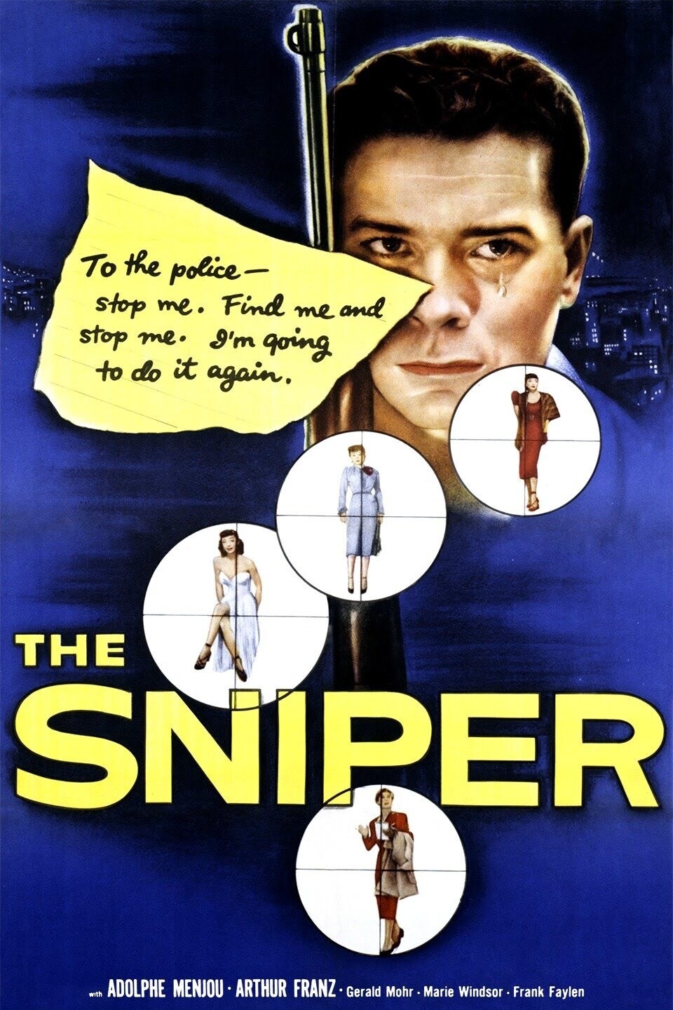 The Sniper DVD - (1952) -  Adolphe Menjou, Arthur Franz, Gerald Mohr, Marie Windsor, Richard Kiley