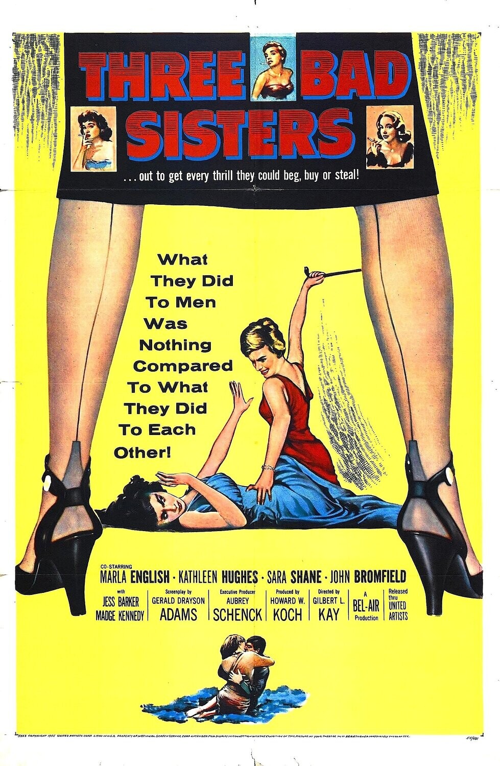 Three Bad Sisters DVD - (1956) - Marla English, Kathleen Hughes, Sara Shane, John Bromfield, Jess Barker**