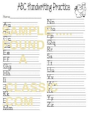 ABC Pre School Kids Learning To Write - Children School Download A4 - PDF,Word,Paint