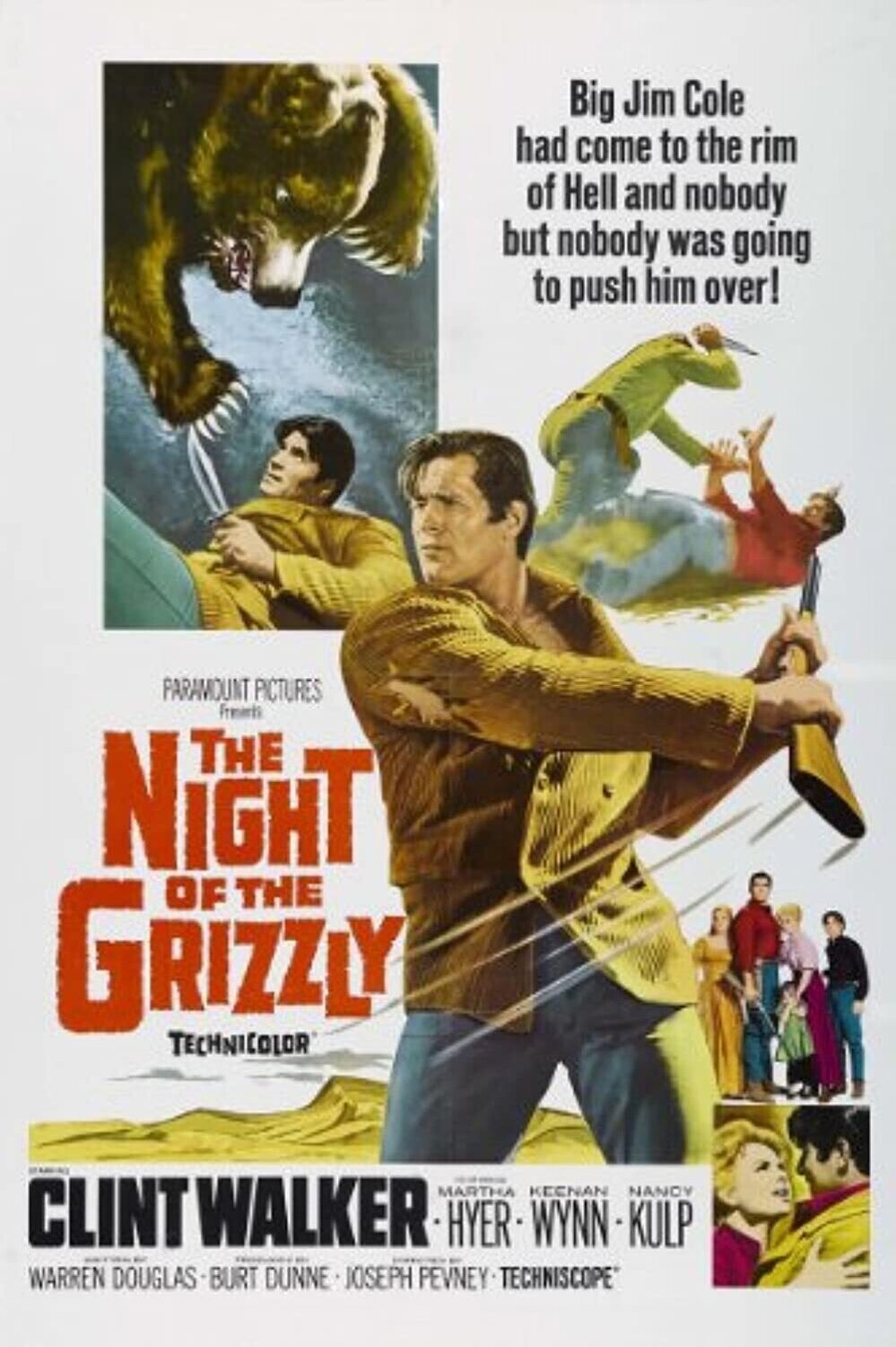 The Night Of The Grizzly DVD - (1966) - Clint Walker, Martha Hyer ++