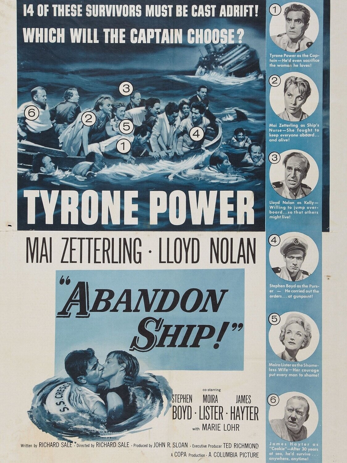 Abandon Ship! DVD - (1957) - Tyrone Power, Mai Zetterling, Lloyd Nolan, Stephen Boyd
