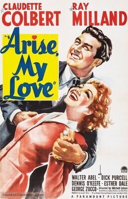 Arise, My Love DVD - (1940) - Claudette Colbert, Ray Milland, Dennis O'Keefe**