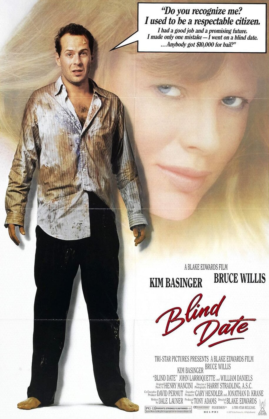 The Blind Date DVD - (1987) - Kim Basinger, Bruce Willis, John Larroquette, William Daniels**