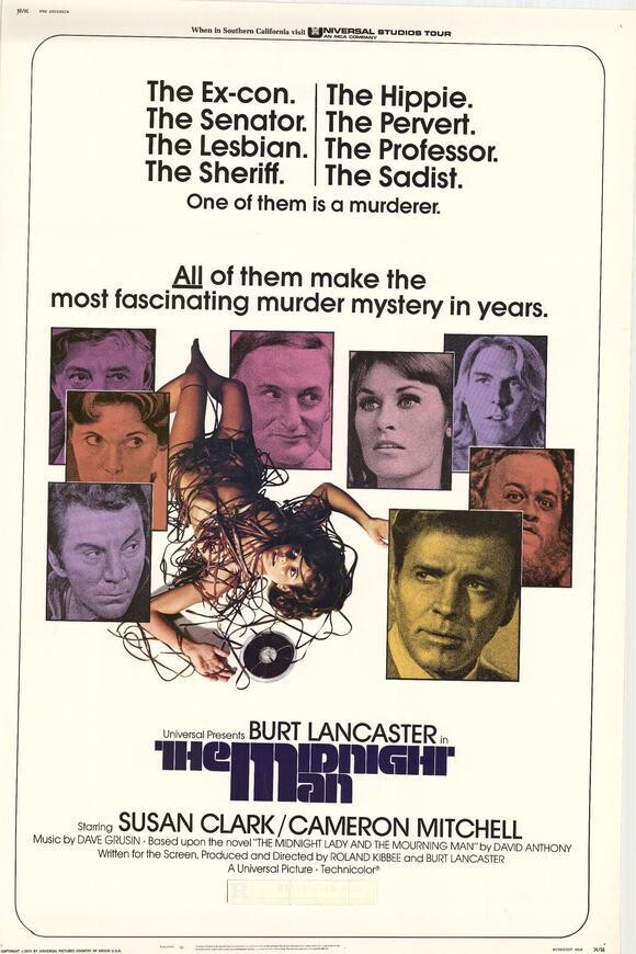 The Midnight Man DVD - (1974) - Burt Lancaster, Susan Clark, Cameron Mitchell, Morgan Woodward, Harris Yulin, Robert Quarry**