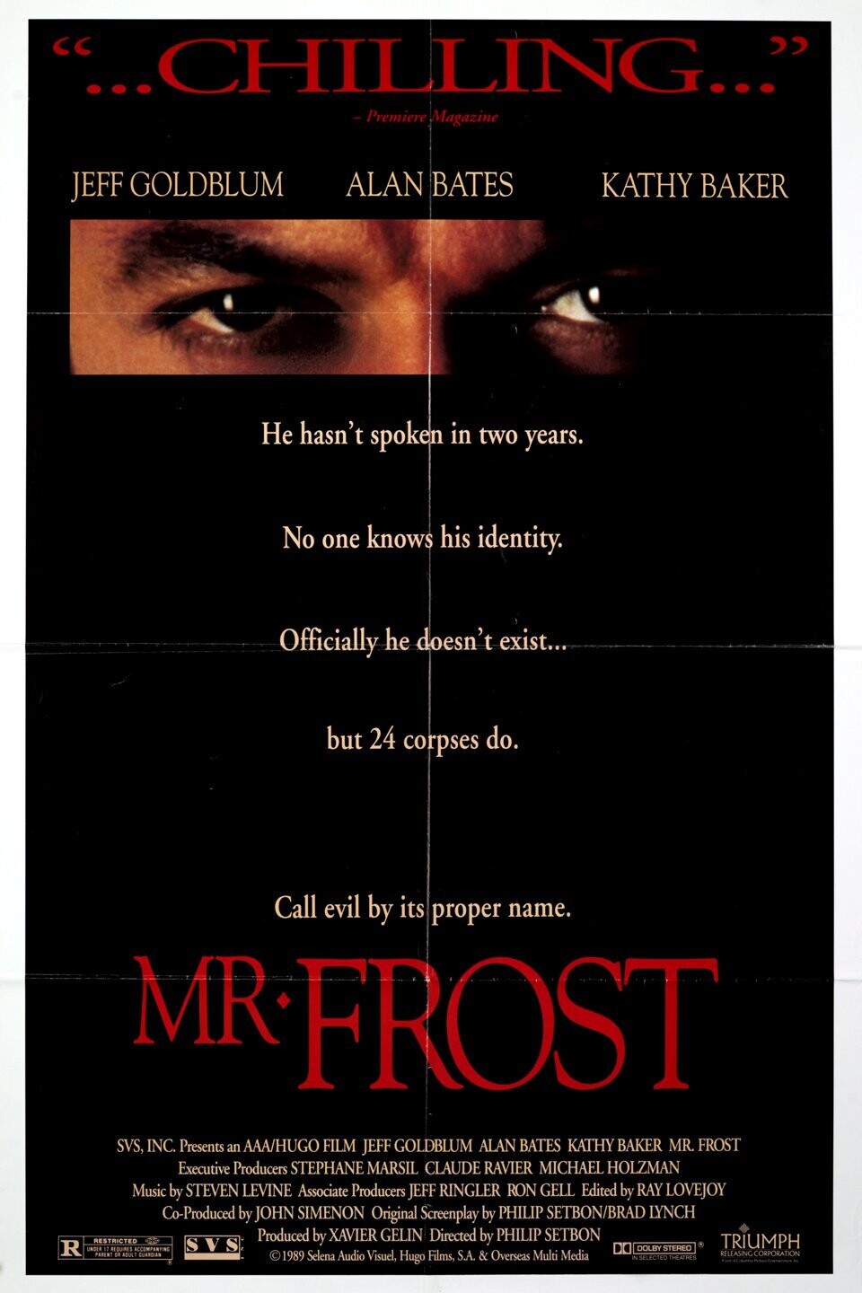 Mister Frost DVD - (1990) - Jeff Goldblum, Kathy Baker, Alan Bates