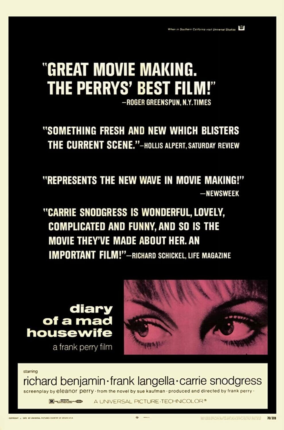 Diary Of A Mad Housewife  DVD - (1970) - Richard Benjamin, Frank Langella, Carrie Snodgress, Lorraine Cullen