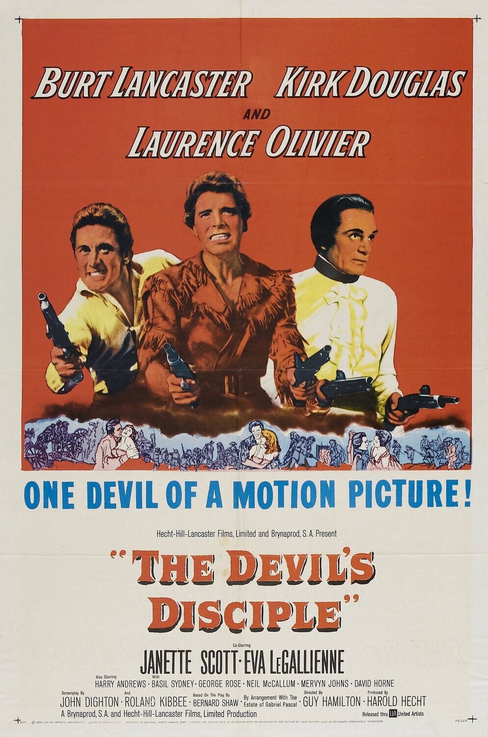 The Devil's Disciple DVD - (1959) - Burt Lancaster, Kirk Douglas, Laurence Olivier, Janette Scott