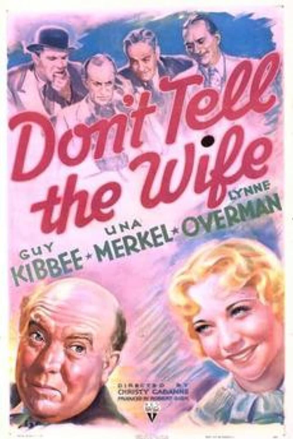 Don't Tell The Wife DVD - (1937) - Guy Kibbee, Una Merkel, Lynne Overman