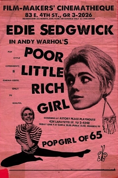 Poor Little Rich Girl DVD - (1965) - Edie Sedgwick, Chuck Wein**