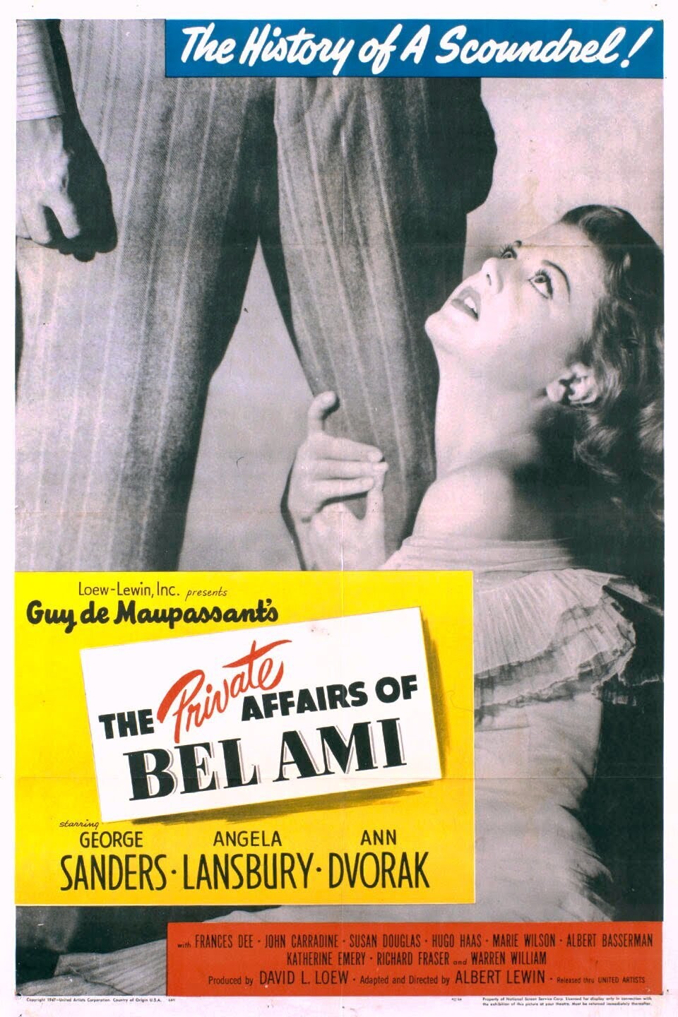 The Private Affairs Of Bel Ami DVD - (1947) - George Sanders, Angela Lansbury, Ann Dvorak**
