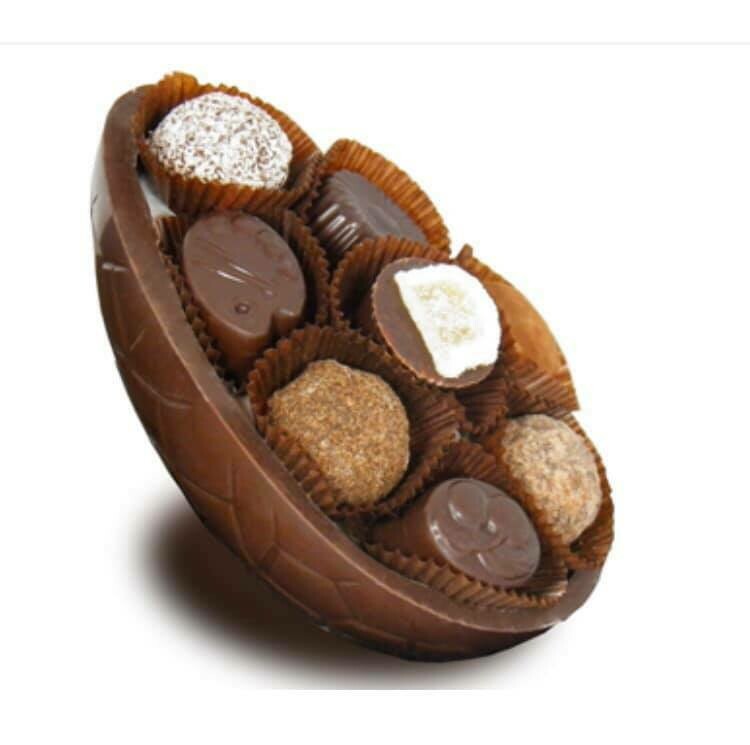 Easter Egg - Medium Half Dark chocolate filled with chocolates
