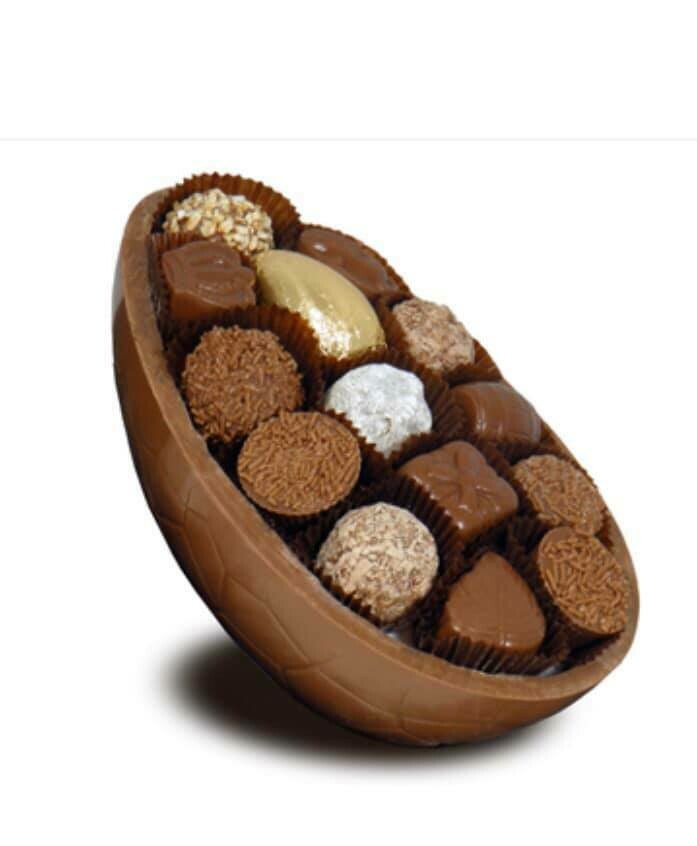 Easter Egg - Large Half Milk Egg filled with chocolates
