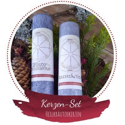 Allgäuer Heilkräuterkerzen-Set:  Wintersonnwende + Rauhnächte