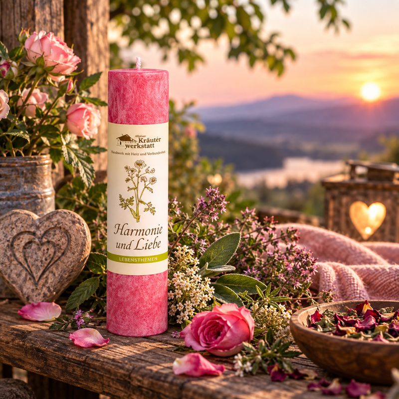 Heilkräuterkerze „Harmonie & Liebe“: Für mehr Herzenswärme | ❣️ Auslieferung ab 22.11. Heilkräuterkerze „Harmonie & Liebe“: Für mehr Herzenswärme | ❣️ Auslieferung ab 22.11.