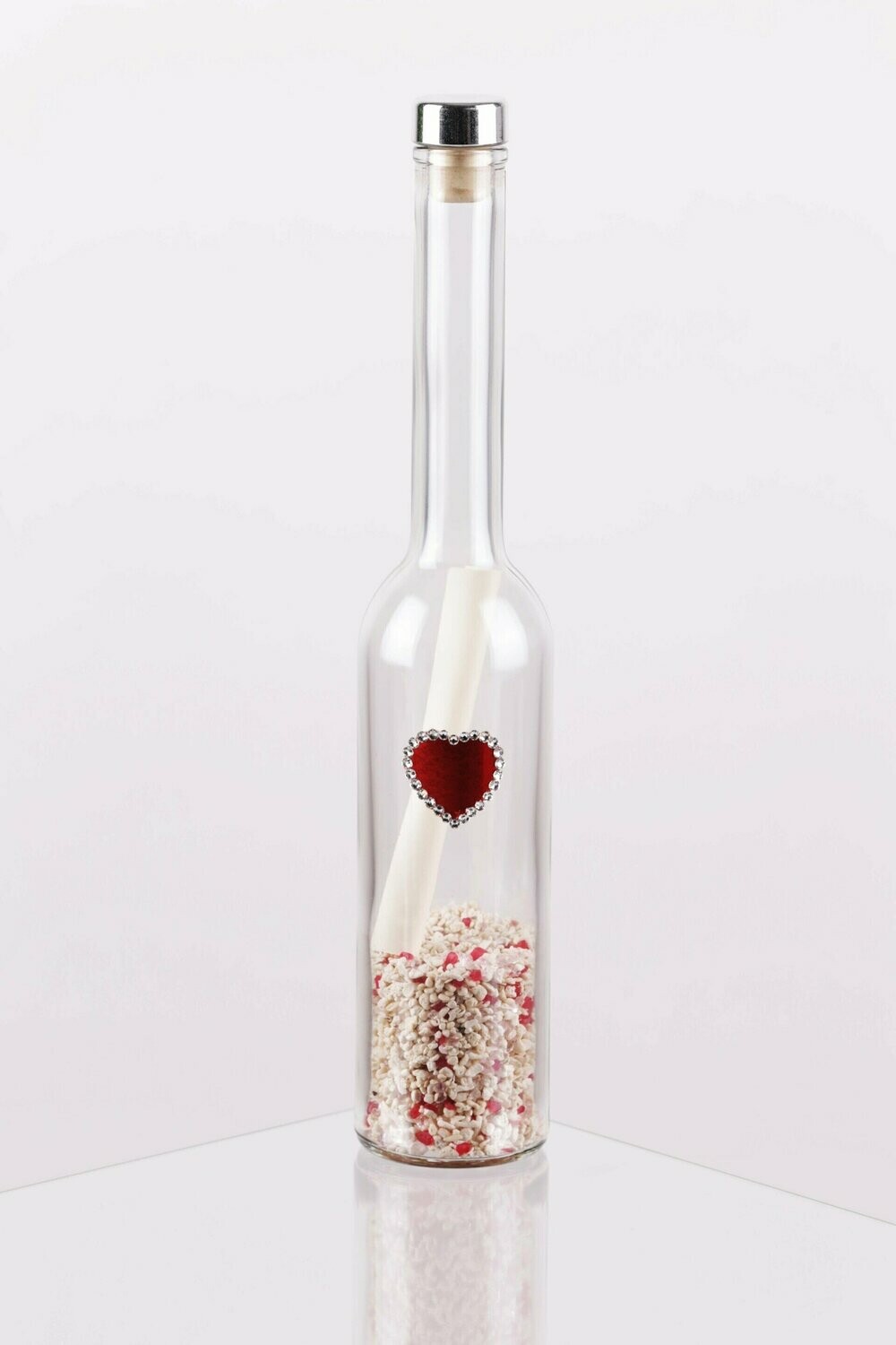 Messaggio in bottiglia - 01 Cuore piccolo con cristalli Swarovsky