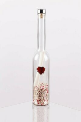 Messaggio in bottiglia - 01 Cuore piccolo con cristalli Swarovsky