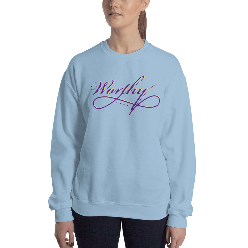 WORTHY SWEATSHIRT UNISEX, Color: Light Blue, Size: S