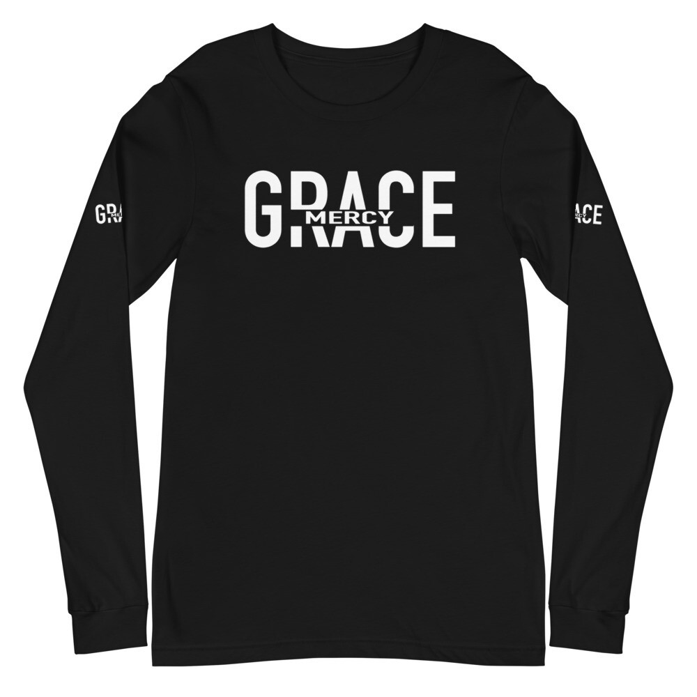 GRACE AND MERCY LONG SLEEVE (WHT FONT) UNISEX