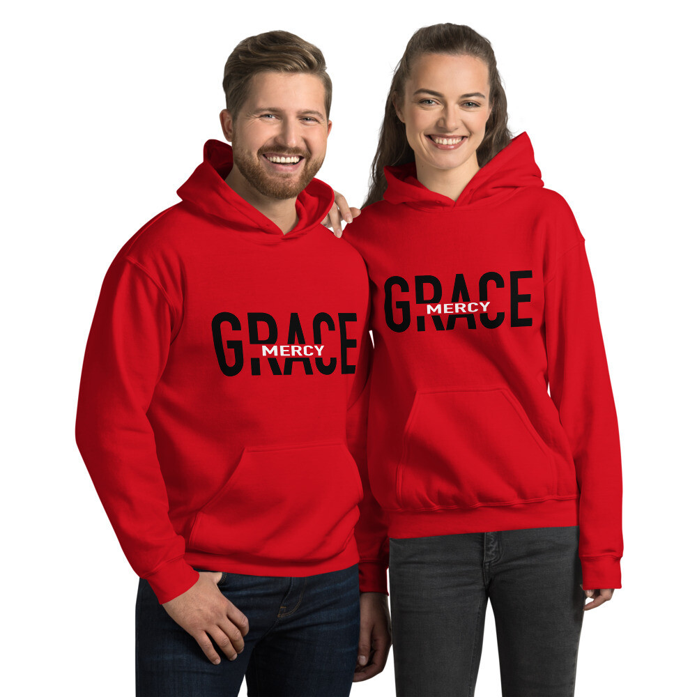 GRACE AND MERCY HOODIE (BLK/WHT FONT) UNISEX