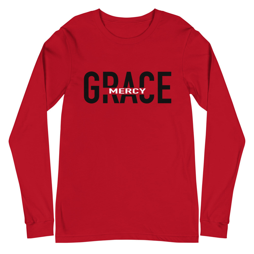 GRACE AND MERCY LONG SLEEVE (BLK/WHT FONT) UNISEX