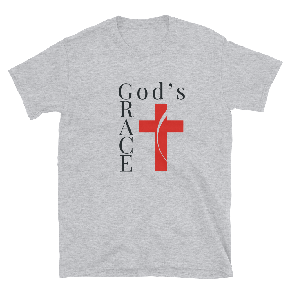 GOD&#39;S GRACE CROSS SHORT SLEEVE UNISEX, Color: Sport Grey, Size: S