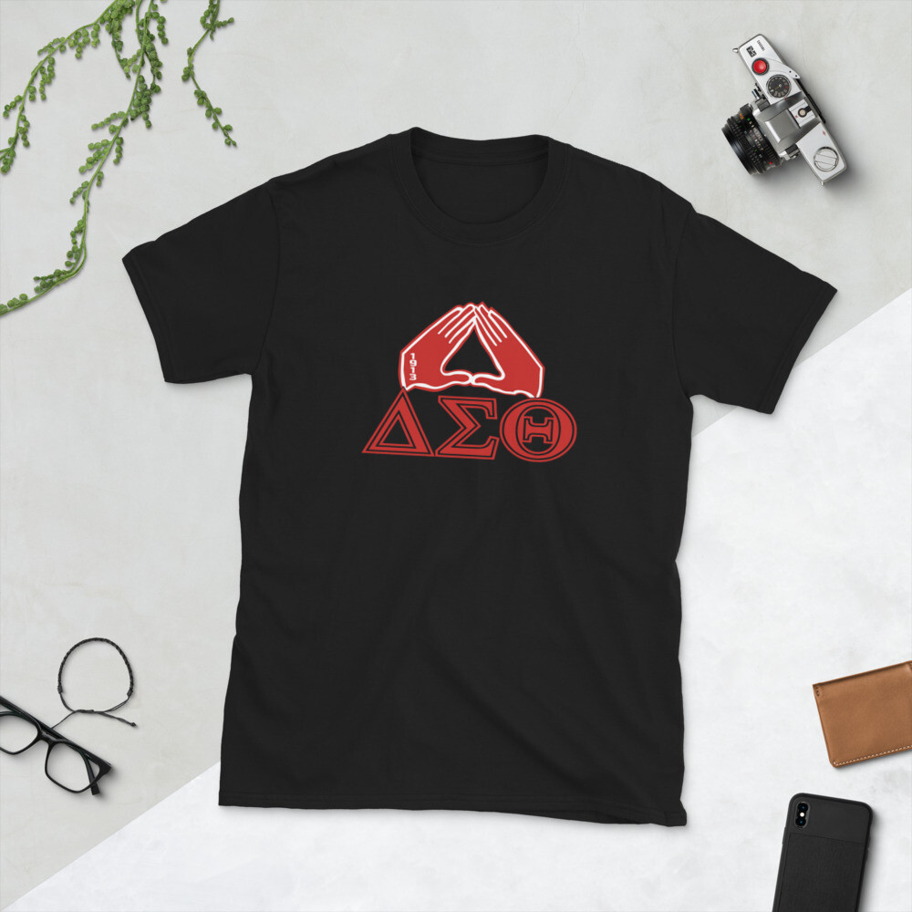 DELTA SIGMA THETA HAND T-SHIRT, Color: Black, Size: S