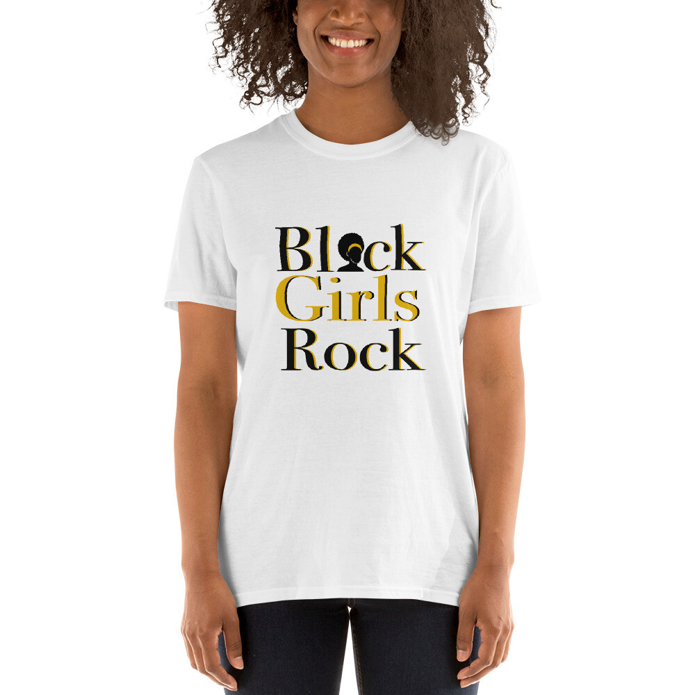 BLACK GIRLS ROCK T-SHIRT (BLK/GLD FONT), Size: S