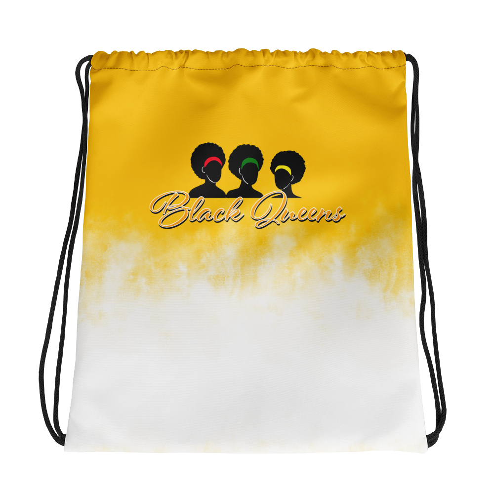 BLACK QUEEN&#39;S DRAWSTRING BACKPACK