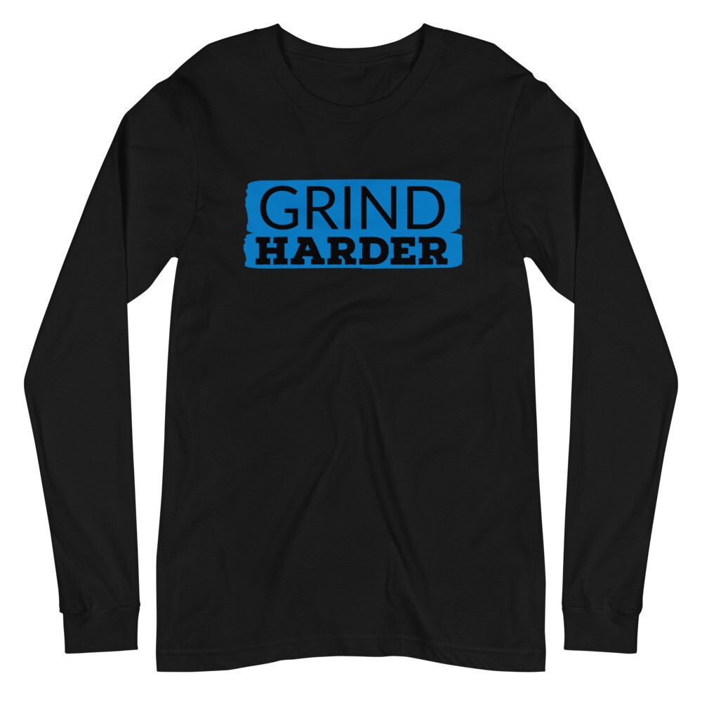 GRIND HARDER UNISEX LONG SLEEVE, Color: Black, Size: XS