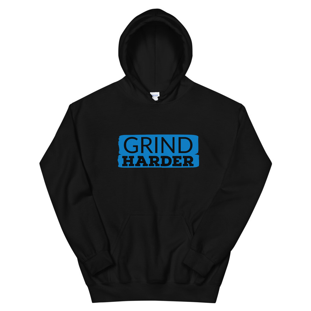 GRIND HARDER UNISEX HOODIE, Color: Black, Size: S