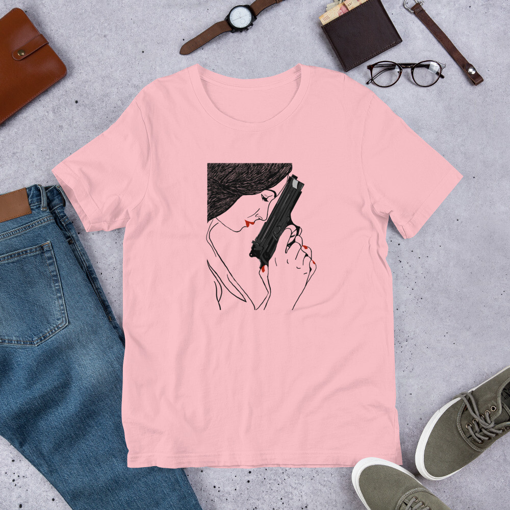A GIRL &amp; A GUN SHORT SLEEVE, Color: Pink, Size: S