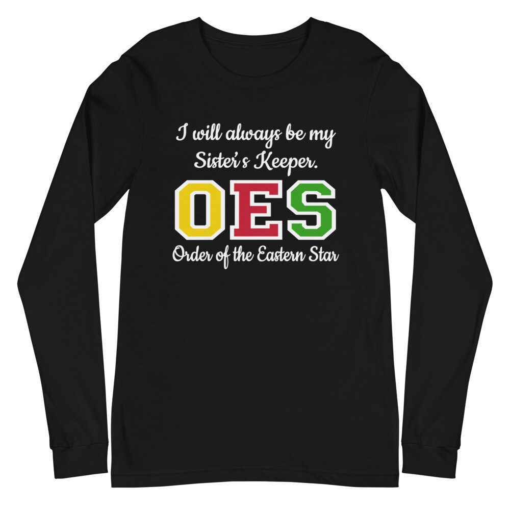 OES SISTER&#39;S KEEPER WHT FONT LONG SLEEVE