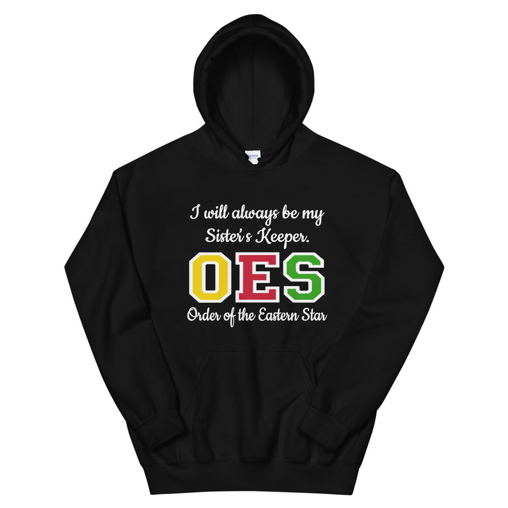 OES SISTER&#39;S KEEPER WHT FONT HOODIE