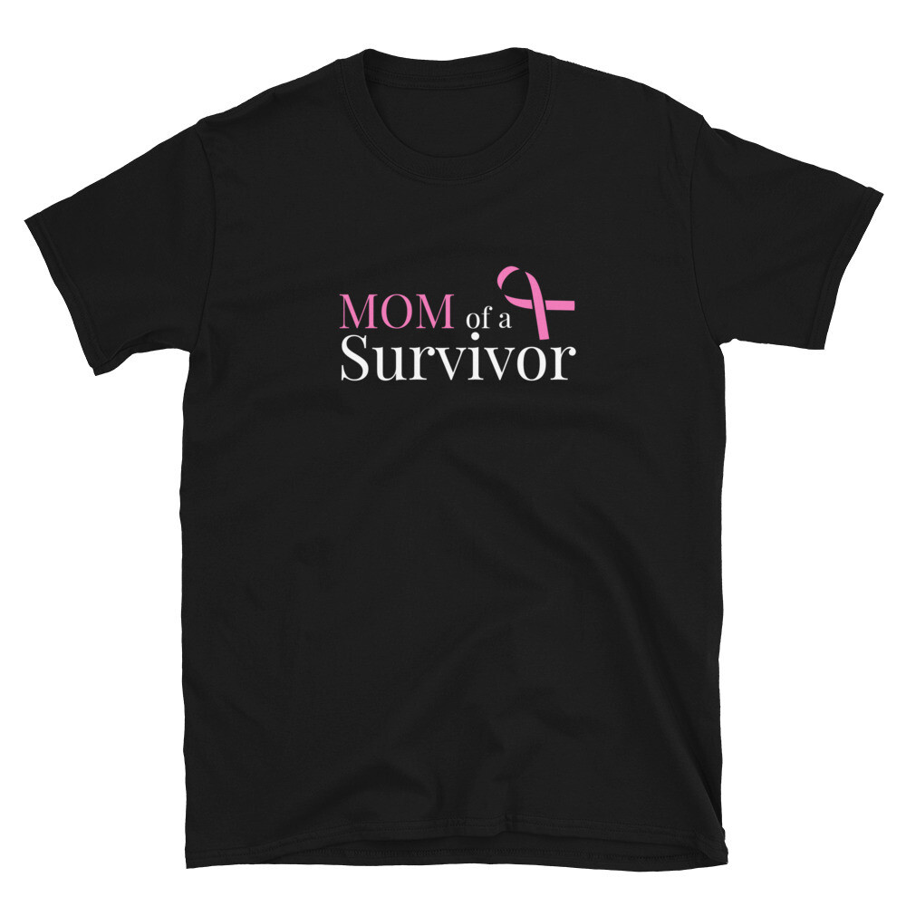 CANCER SURVIVOR MOM SHORT SLEEVE, Color: Black, Size: S