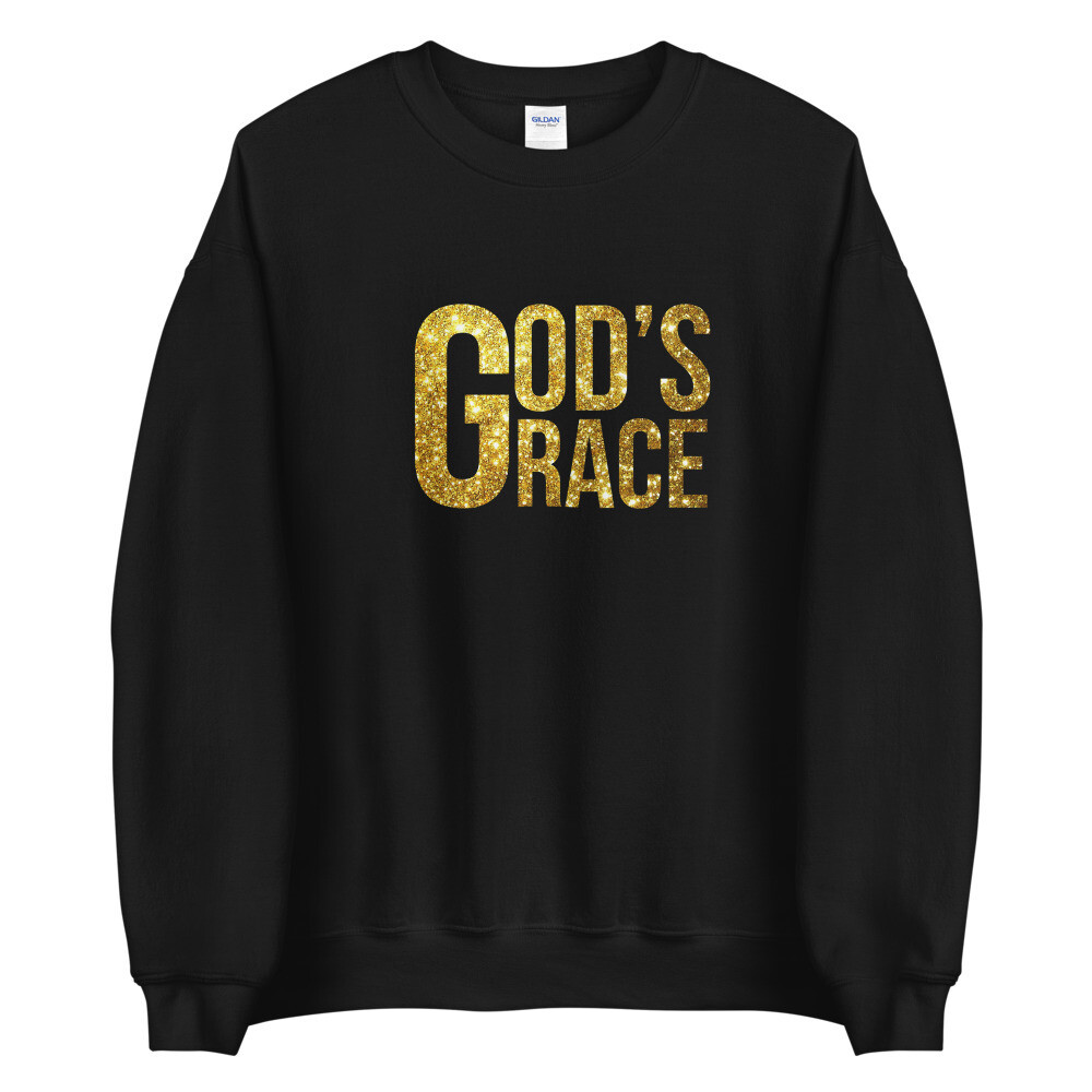 GOD&#39;S GRACE GOLD UNISEX SWEATSHIRT, Color: Black, Size: S