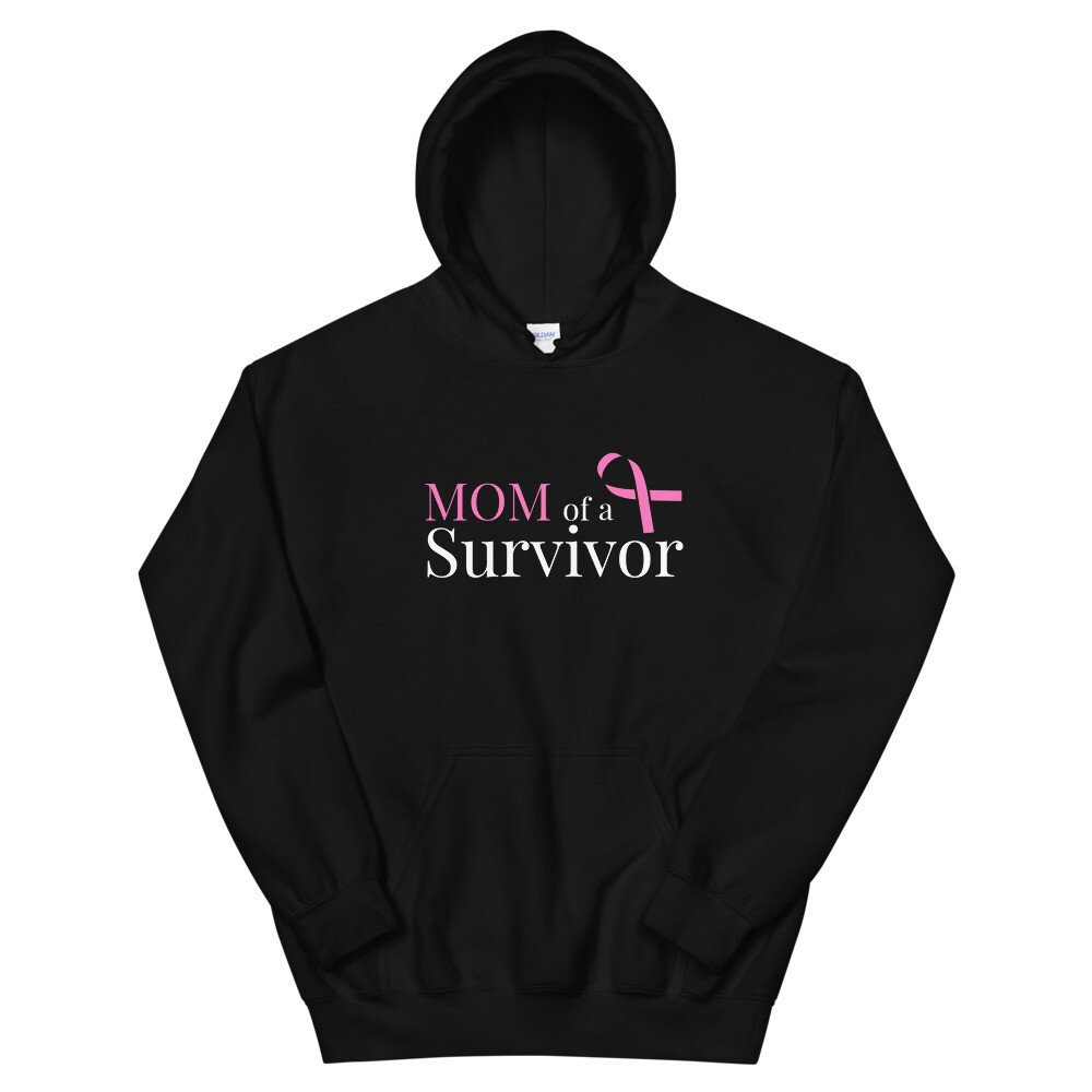 CANCER SURVIVOR MOM HOODIE, Color: Black, Size: S