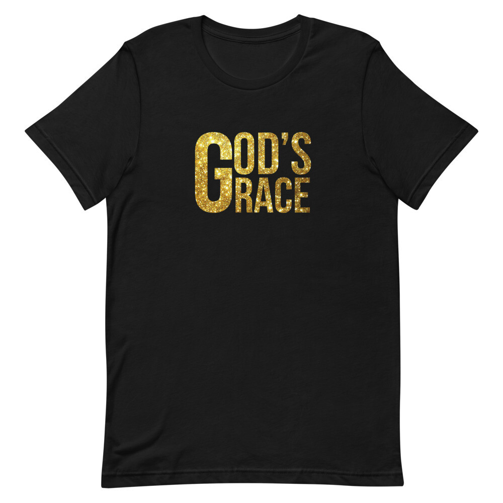 GOD&#39;S GRACE GOLD UNISEX SHORT SLEEVE, Color: Black, Size: XS