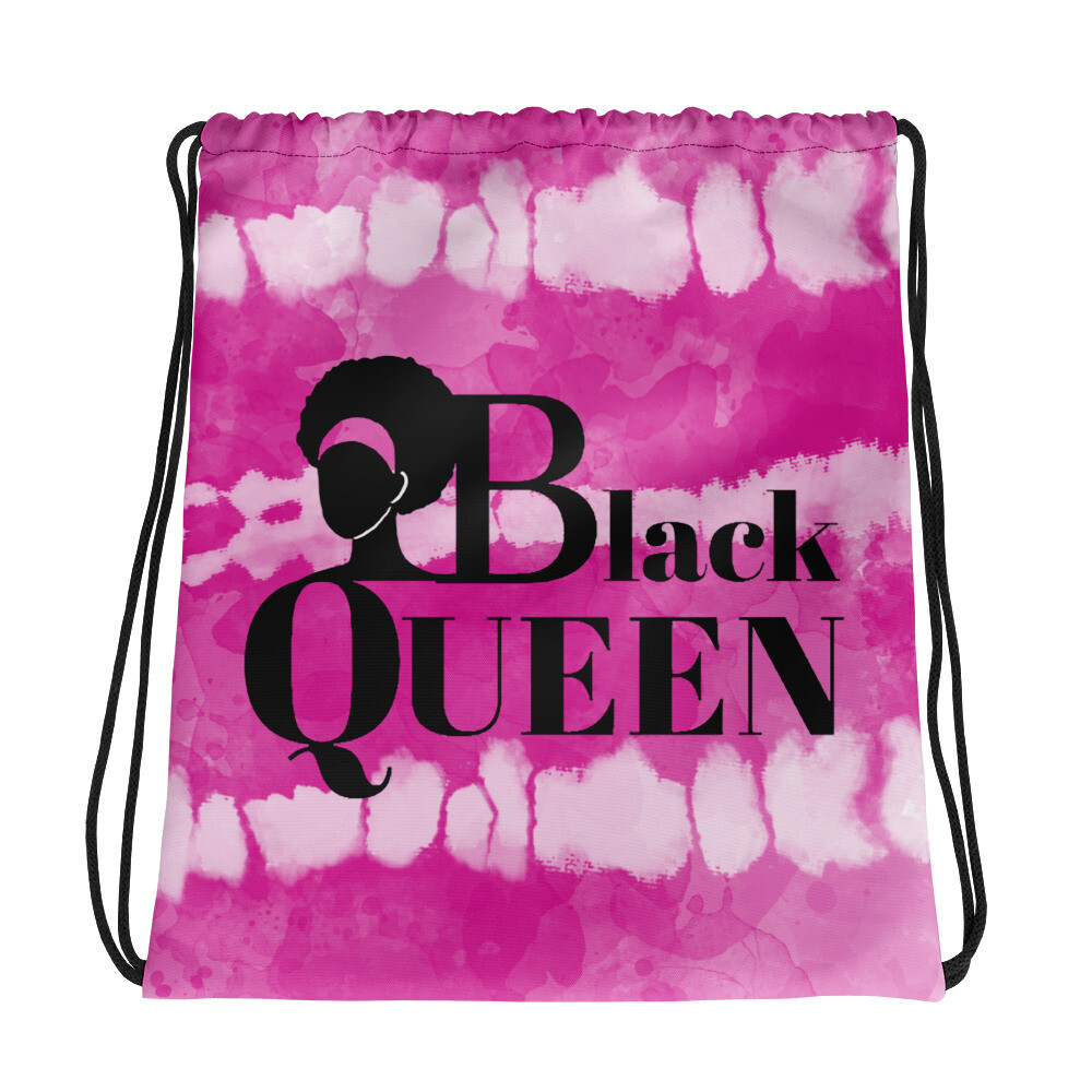 BLACK QUEEN DRAWSTRING BACKPACK
