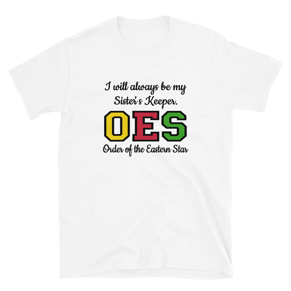 OES SISTER&#39;S KEEPER BLK FONT SHORT SLEEVE, Size: S