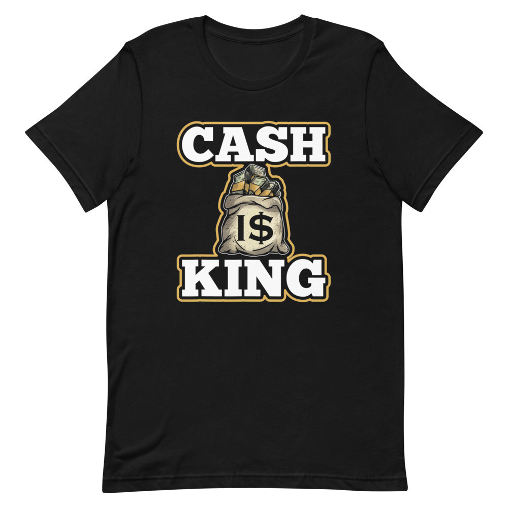 CASH IS KING SHORT SLEEVE, Color: Black, Size: XS