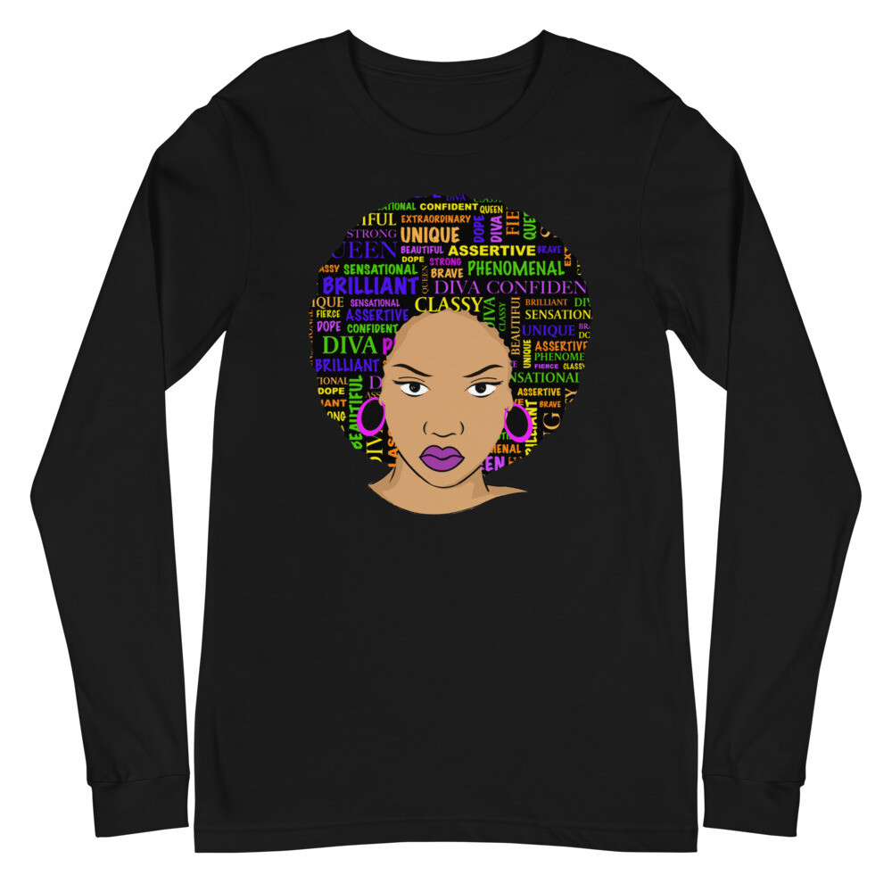 PHENOMENAL DIVA LONG SLEEVE, Color: Black, Size: XS