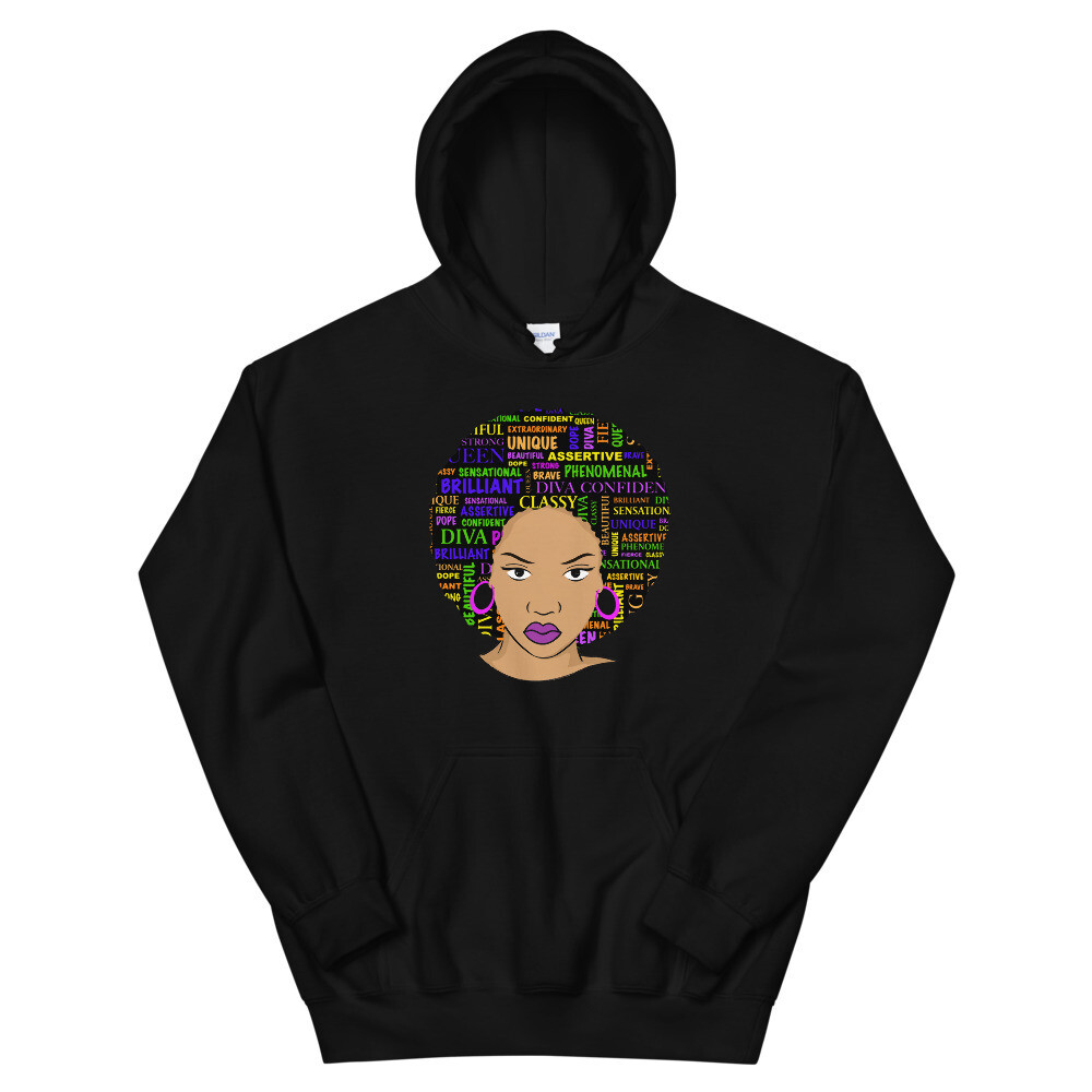 PHENOMENAL DIVA HOODIE, Color: Black, Size: S