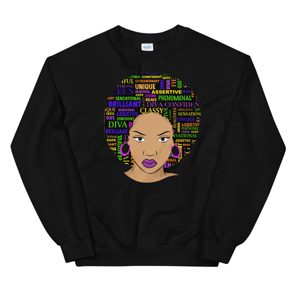 PHENOMENAL DIVA SWEATSHIRT, Color: Black, Size: S