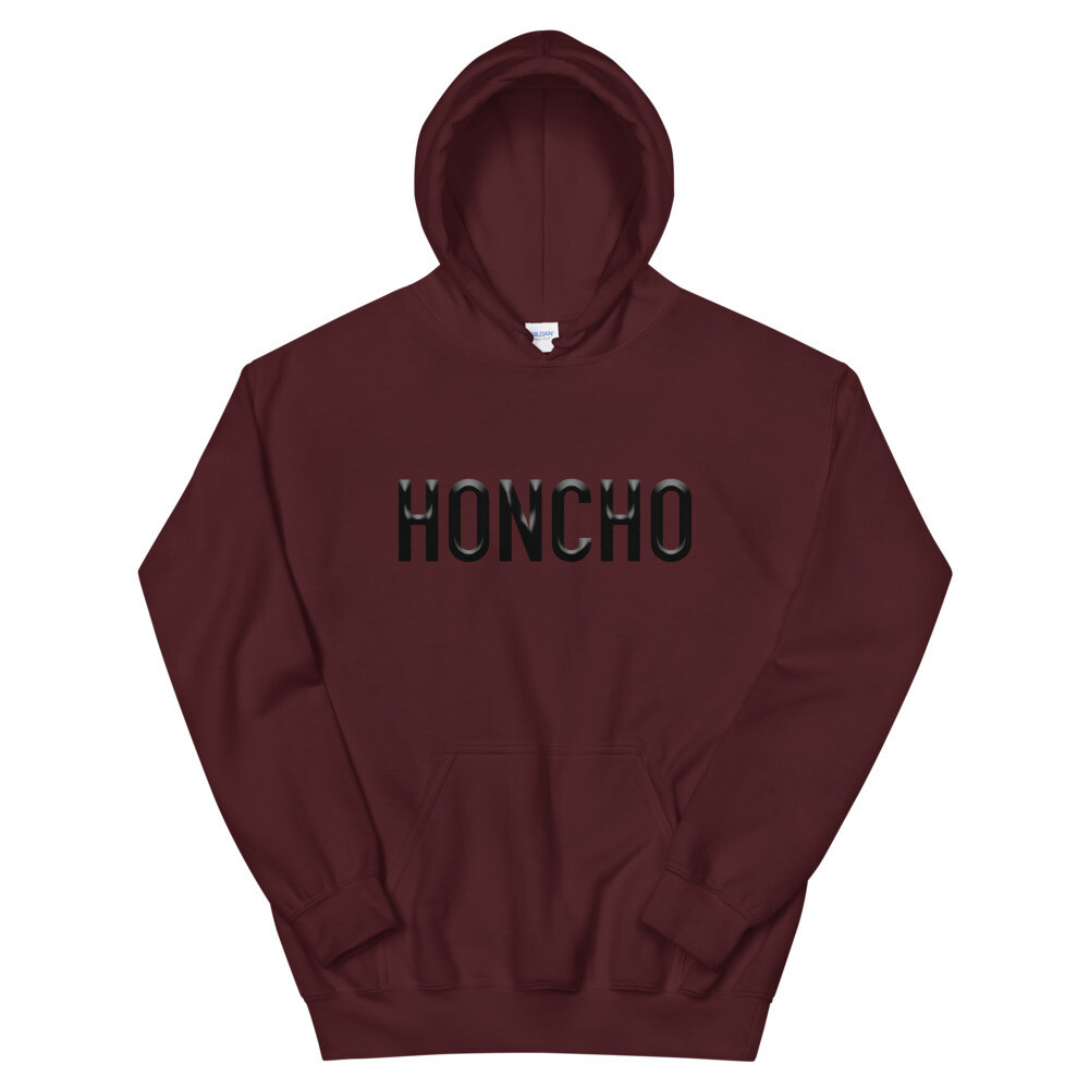 HONCHO (BLK FONT) UNISEX HOODIE, Color: Maroon, Size: S