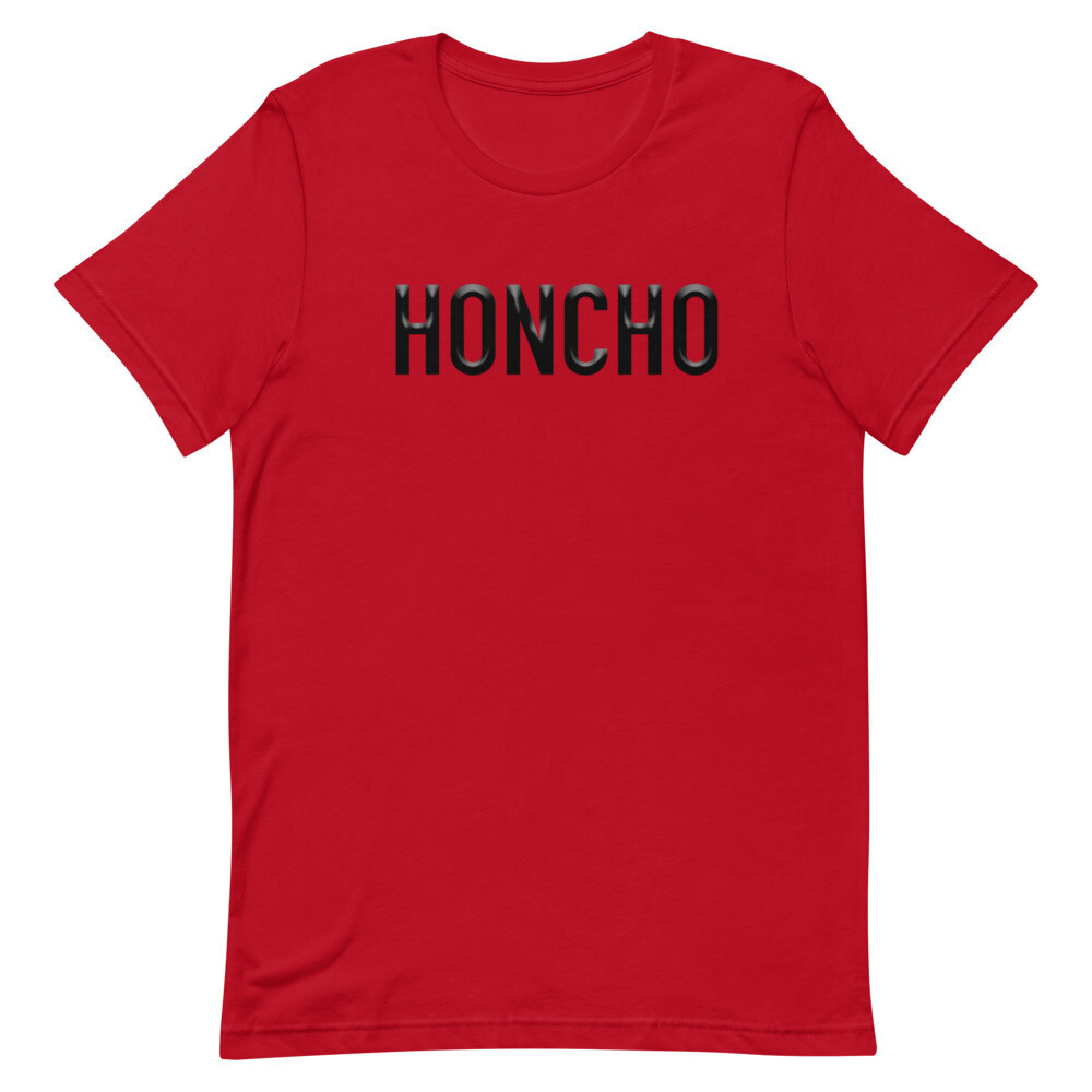 HONCHO (BLK FONT) UNISEX SHORT SLEEVE, Color: Red, Size: S