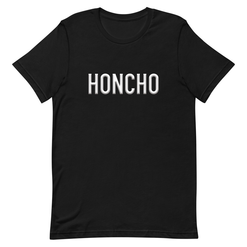 HONCHO (WHT FONT) SHORT SLEEVE, Color: Black, Size: XS