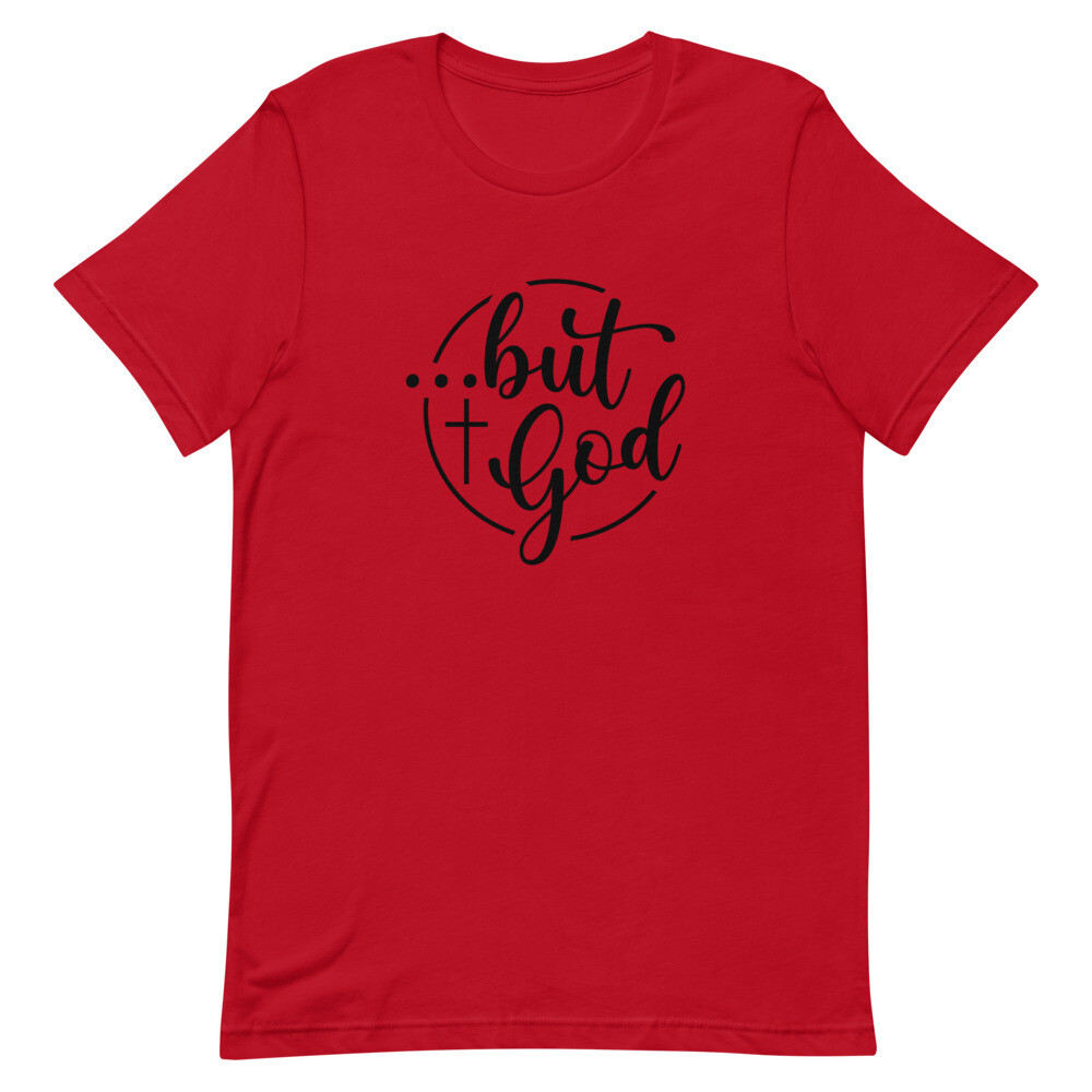 BUT GOD UNISEX SHORT SLEEVE, Color: Red, Size: S